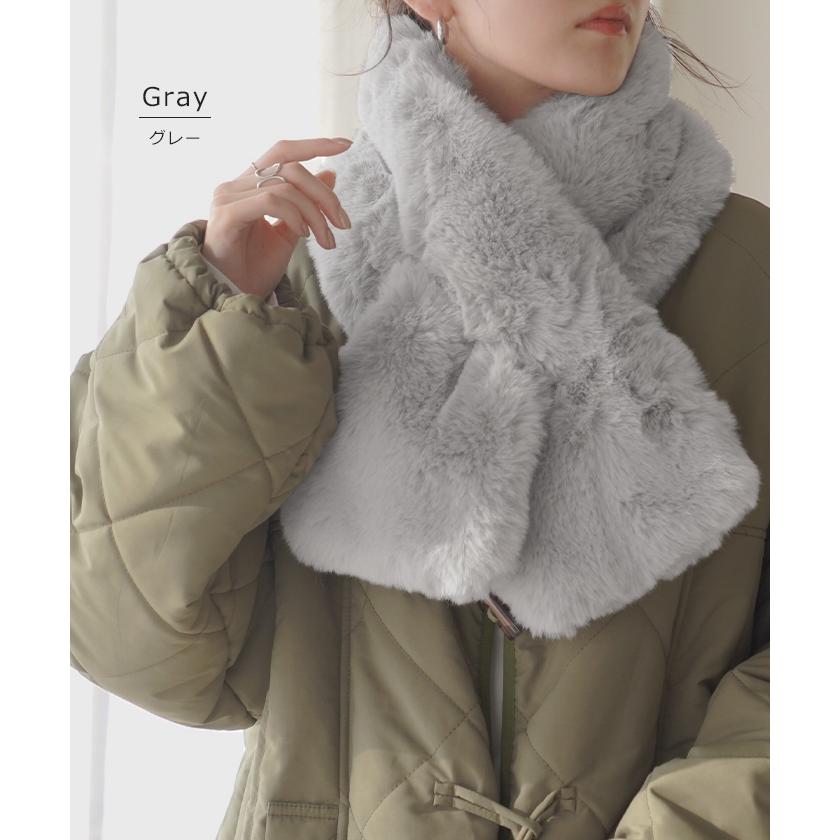 HUG.U（ハグユー） ファー ティペット マフラー フェイクファー 厚手