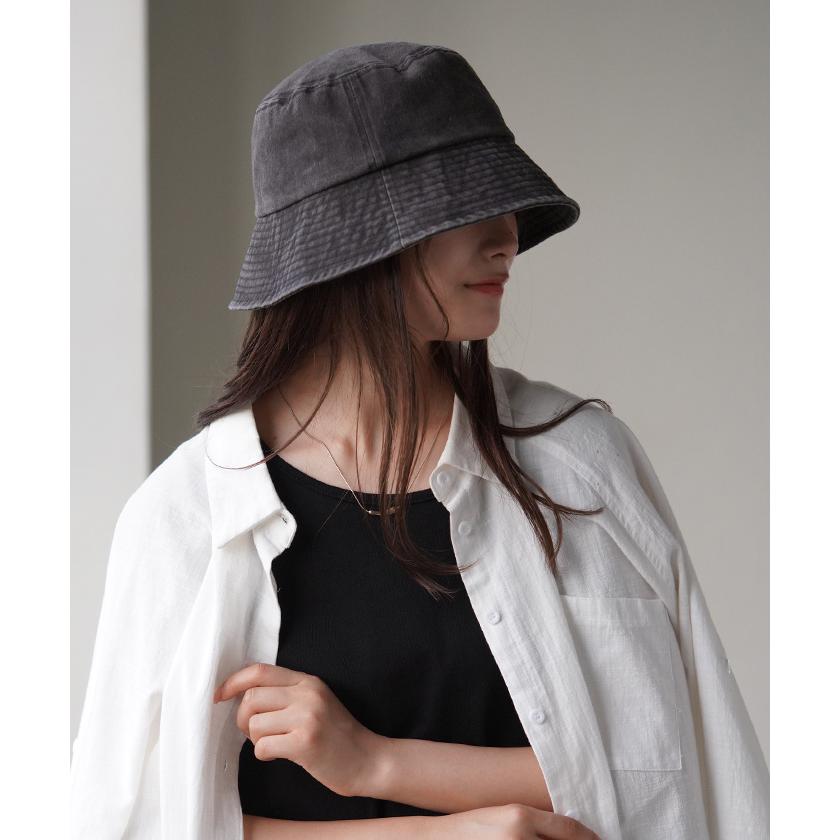 帽子 レディース ハット デニム バケットハット バケハ サファリ サファリハット 綿 混 ぼうし つば広 つば | HUG.U | 03