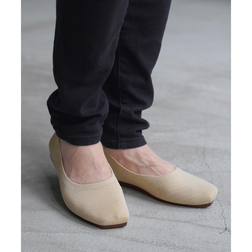 パンプス 超軽量 シューズ レディース ニット ニットパンプス スクエア スクエアトゥパンプス 靴 くつ クツ 歩きやすい ヒール ローヒール | HUG.U | 10