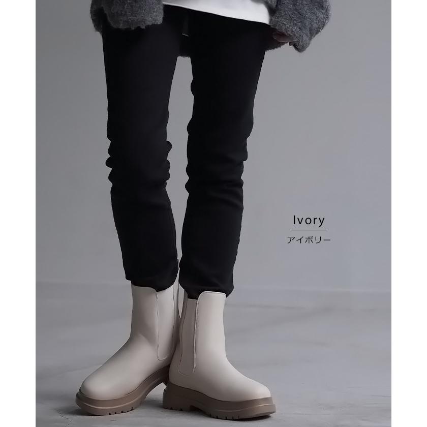 ブーツ フロントジップ レディース 合皮 フェイクレザー ショートブーツ ボリュームブーツ 大人カジュアル | HUG.U | 13