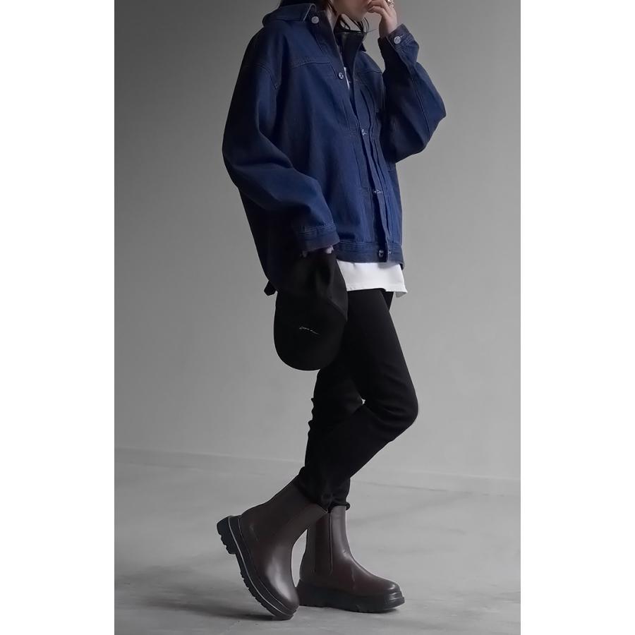 ブーツ フロントジップ レディース 合皮 フェイクレザー ショートブーツ ボリュームブーツ 大人カジュアル | HUG.U | 15