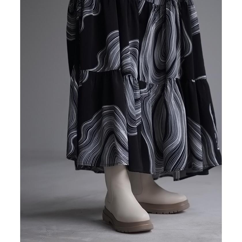 ブーツ フロントジップ レディース 合皮 フェイクレザー ショートブーツ ボリュームブーツ 大人カジュアル | HUG.U | 17