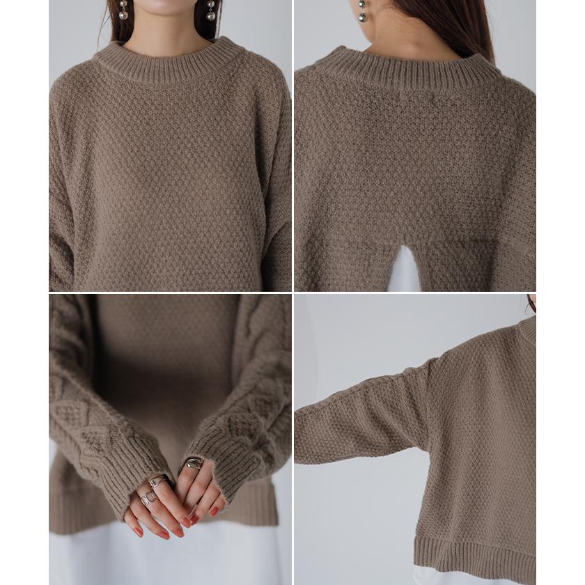 HUG.U ニット シャツ ドッキング レイヤード 風 レディース