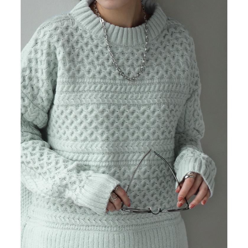 Spick and Span Noble - コーデ売り♡ミックスニット＆チェックシャツ ネルシャツ 重ね着 レイヤード HUG.U ニット シャツ 重ね着風 レディース ドッキング トップス