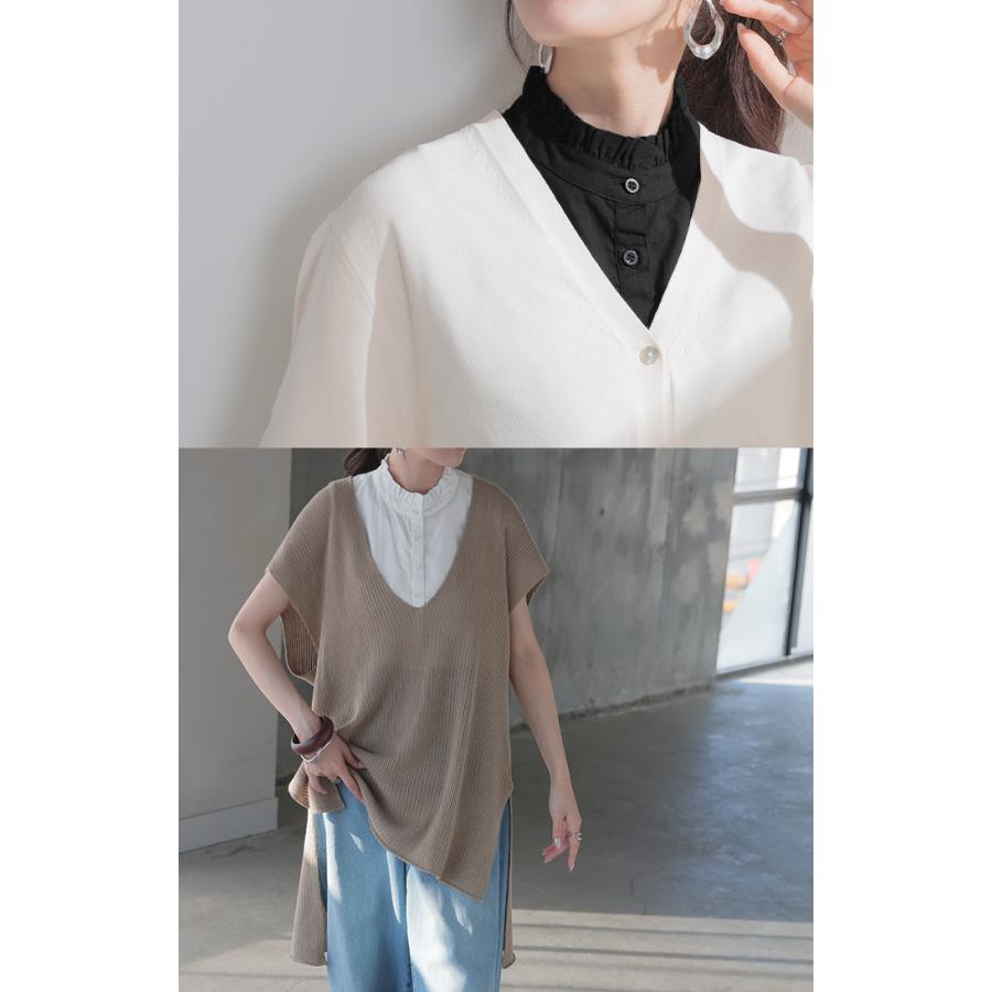 HUG.U（ハグユー） つけ襟 レイヤード レディース フリル 重ね着 付け