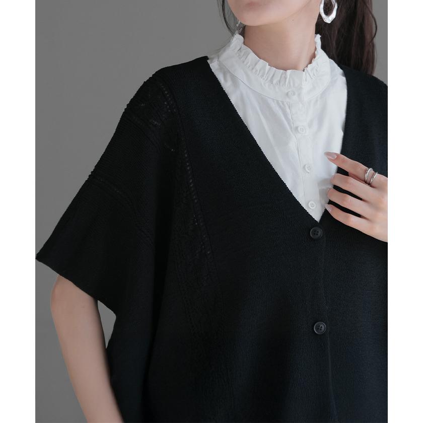 つけ襟 レイヤード レディース フリル 重ね着 付け襟 シャツ 風 無地 スタンドカラー モックネック | HUG.U | 06