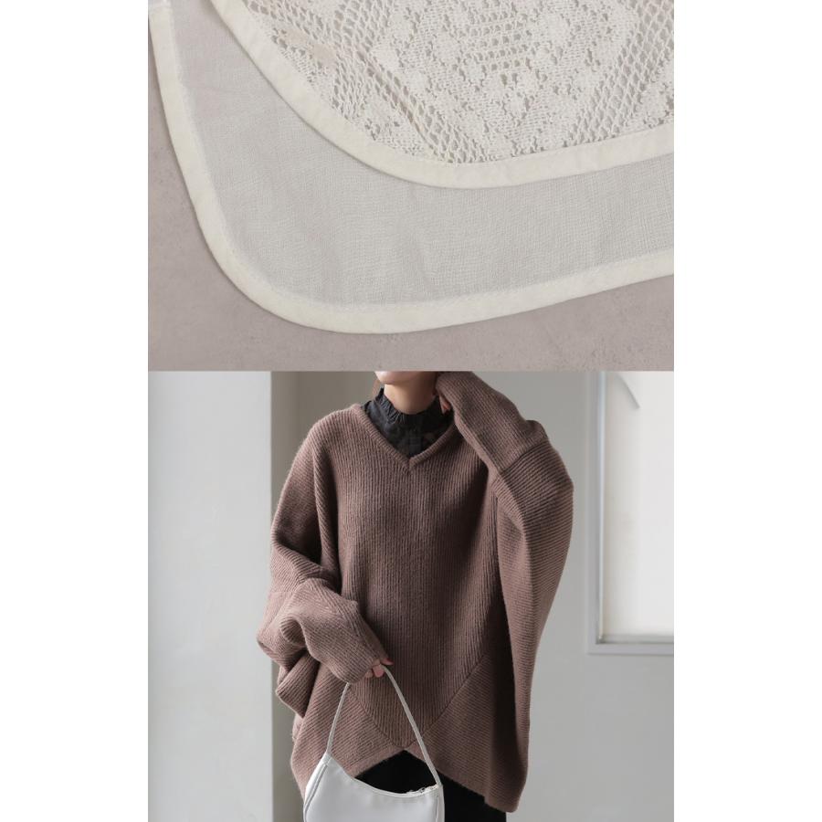 つけ襟 レース レイヤード レディース フリル 重ね着 付け襟 シャツ 風 無地 スタンドカラー モックネック | HUG.U | 21