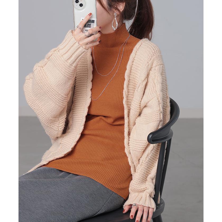 ニット 洗える リブ インナー レディース セーター トップス リブニット タートル タートルネック ハイネック きれいめ 薄手 長袖 無地 レイヤード 重ね着 長い | HUG.U | 14