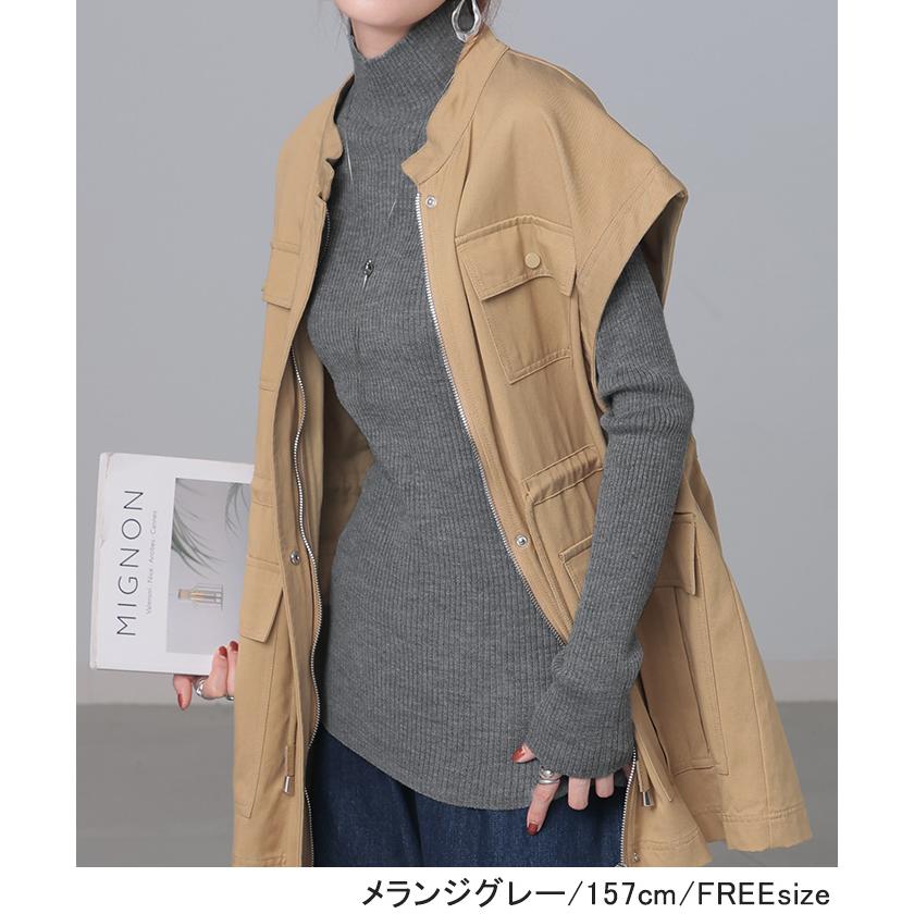 ニット 洗える リブ インナー レディース セーター トップス リブニット タートル タートルネック ハイネック きれいめ 薄手 長袖 無地 レイヤード 重ね着 長い | HUG.U | 19