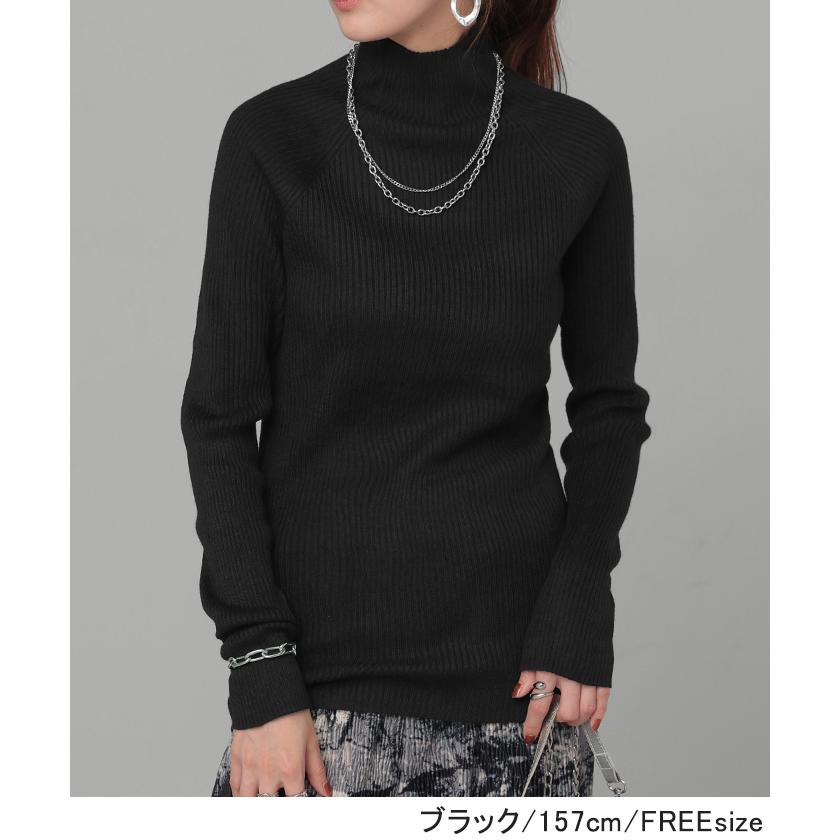 ニット 洗える リブ インナー レディース セーター トップス リブニット タートル タートルネック ハイネック きれいめ 薄手 長袖 無地 レイヤード 重ね着 長い | HUG.U | 21