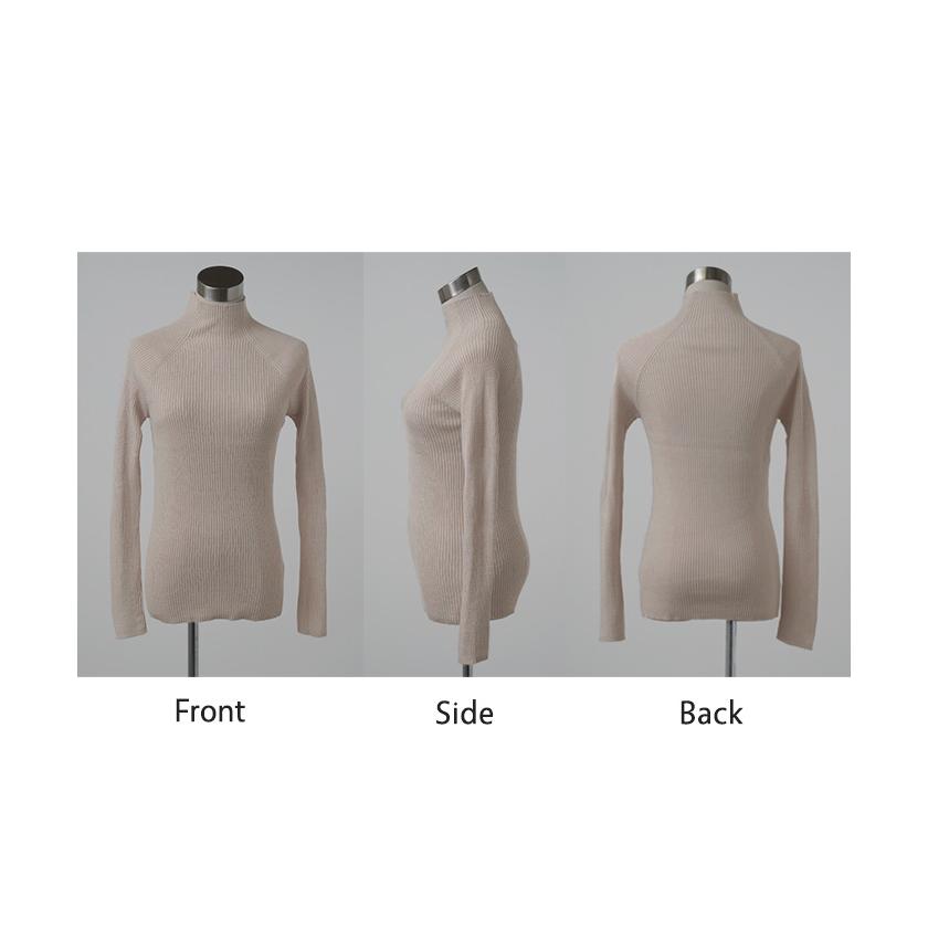 ニット 洗える リブ インナー レディース セーター トップス リブニット タートル タートルネック ハイネック きれいめ 薄手 長袖 無地 レイヤード 重ね着 長い | HUG.U | 24