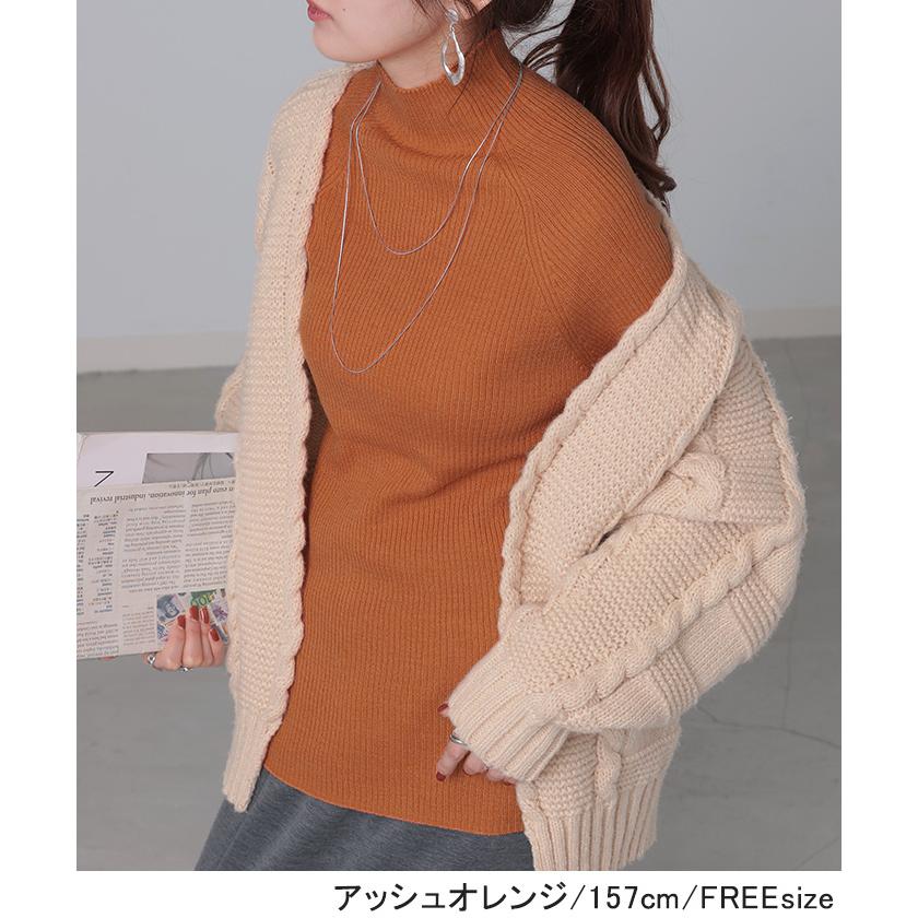 ニット 洗える リブ インナー レディース セーター トップス リブニット タートル タートルネック ハイネック きれいめ 薄手 長袖 無地 レイヤード 重ね着 長い | HUG.U | 12