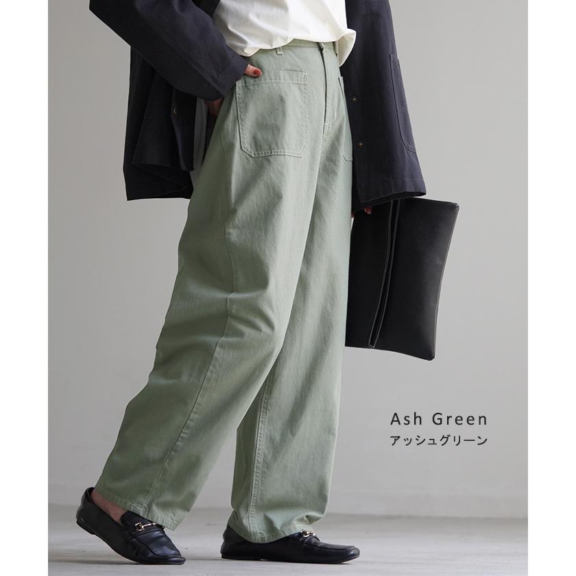 パンツ レディース テーパード ボトムス テーパードパンツ コクーン 綿100％ クロップドパンツ ゴム ロング | HUG.U | 14