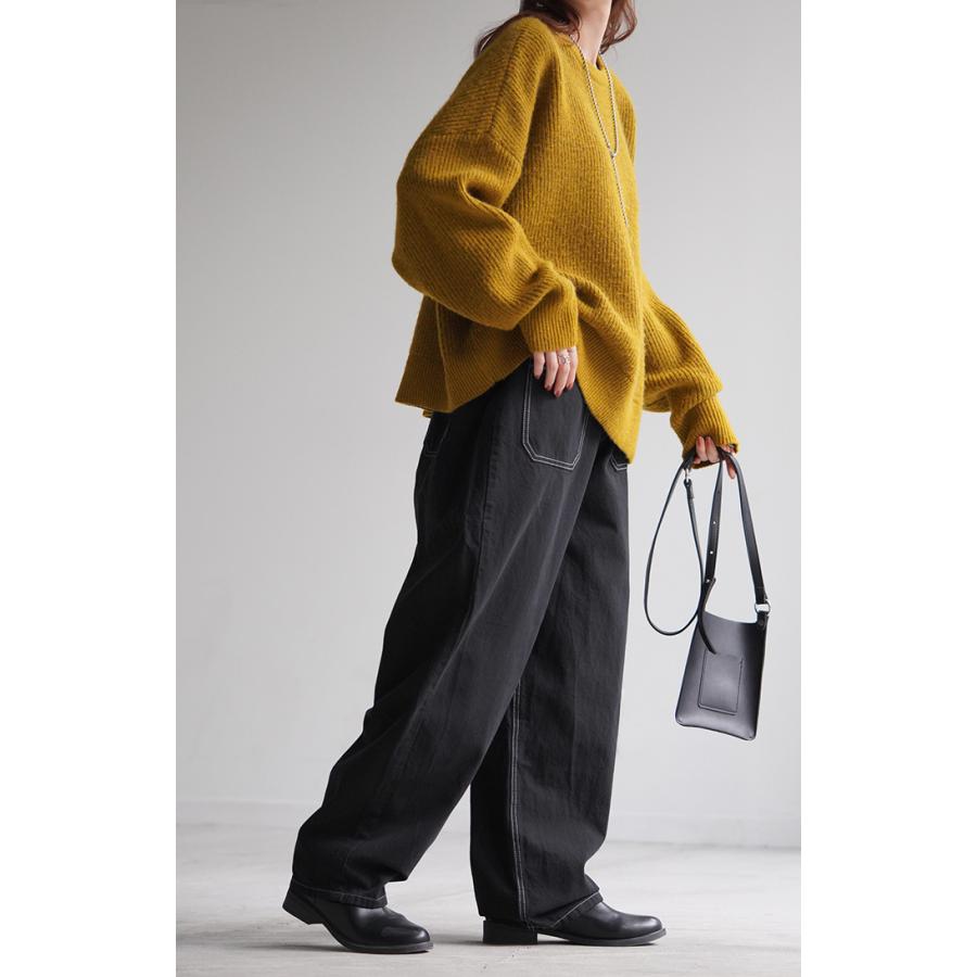 パンツ レディース テーパード ボトムス テーパードパンツ コクーン 綿100％ クロップドパンツ ゴム ロング | HUG.U | 19