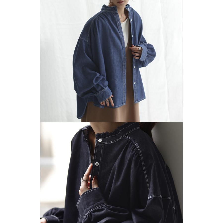 HUG.U（ハグユー） シャツ デニム コンパクト目 ロング レディース