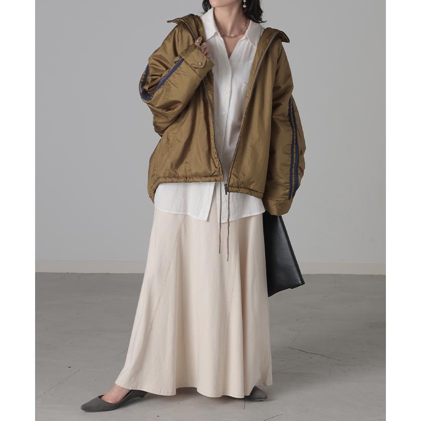 アウター ブルゾン ジャケット タートルネック レディース トラックジャケット オーバーサイズ ナイロン | HUG.U | 05