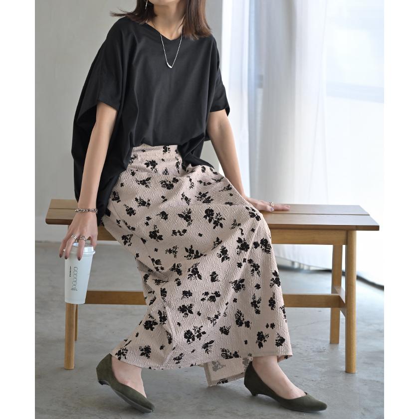 HUG.U（ハグユー） スカート 花柄 フロッキー レディース ジャガード