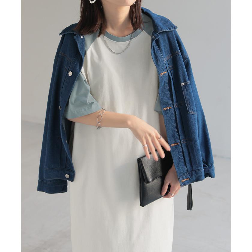 ワンピース Tシャツ ロゴ ワンピ レディース ロング ロングワンピース カットソー Aライン マキシ マキシワンピース ワンピ ロングワンピ 半袖 ラグランスリーブ | HUG.U | 17