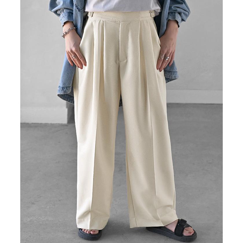 パンツ ワイド グルカ レディース ボトムス ボトム ロング ロングパンツ 体型カバー ボトムス ボトム ストレート ズボン ゆったり | HUG.U | 09