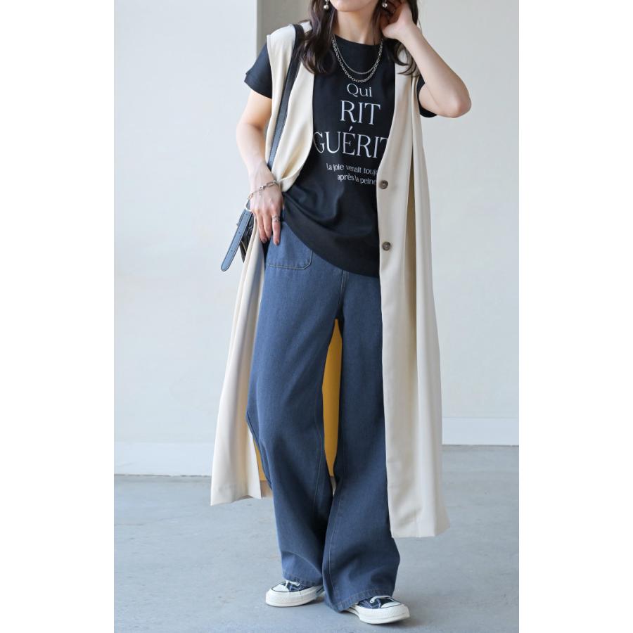 パンツ デニムパンツ レディース ワイドパンツ ワイド ジーンズ ジーパン フロント ポケット 無地 体型カバー ボトムス ボトム | HUG.U | 20