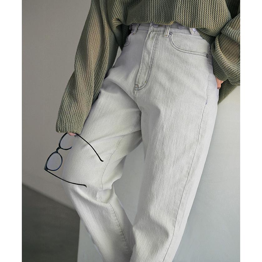 デニム パンツ デニムパンツ レディース ワイド ジーンズ ジーパン 体型カバー ボトムス ボトム ストレート | HUG.U | 08