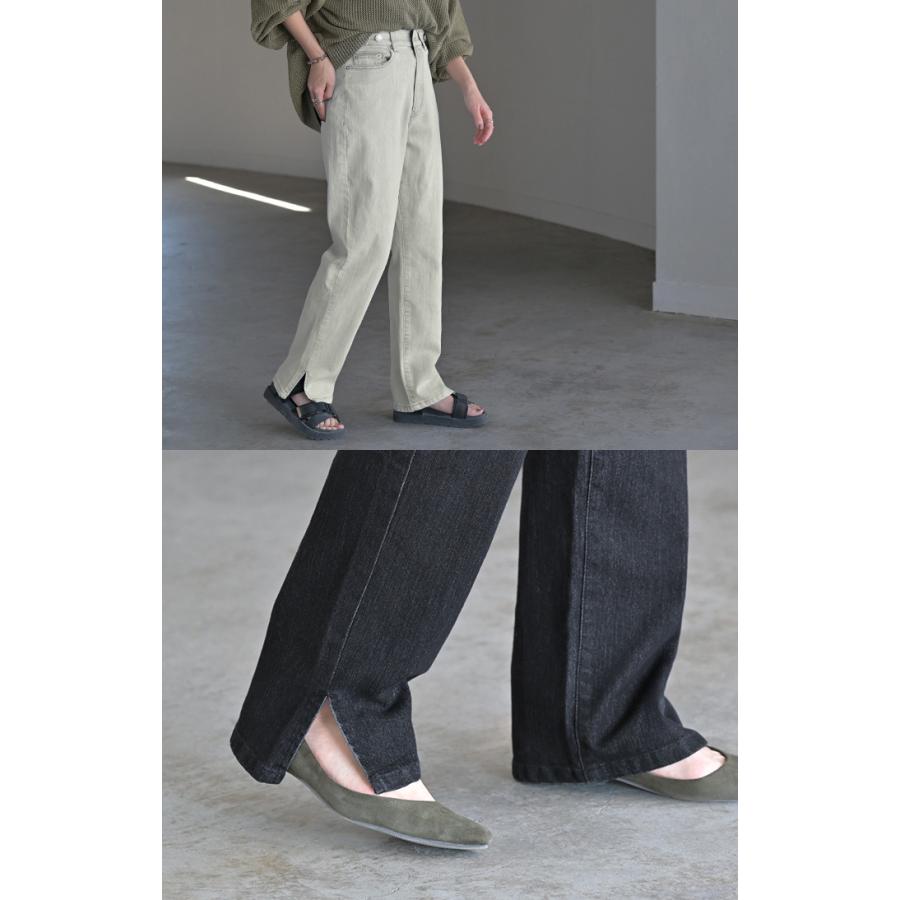 デニム パンツ デニムパンツ レディース ワイド ジーンズ ジーパン 体型カバー ボトムス ボトム ストレート | HUG.U | 09