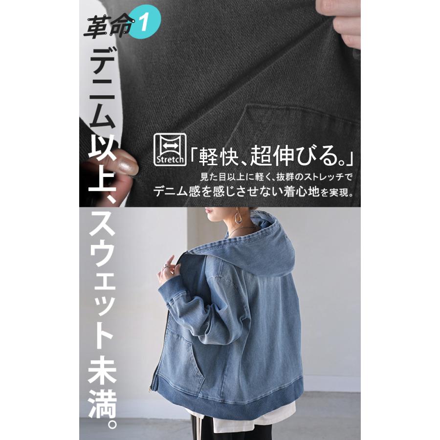 HUG.U パーカー デニムパーカー スポーティー アウター