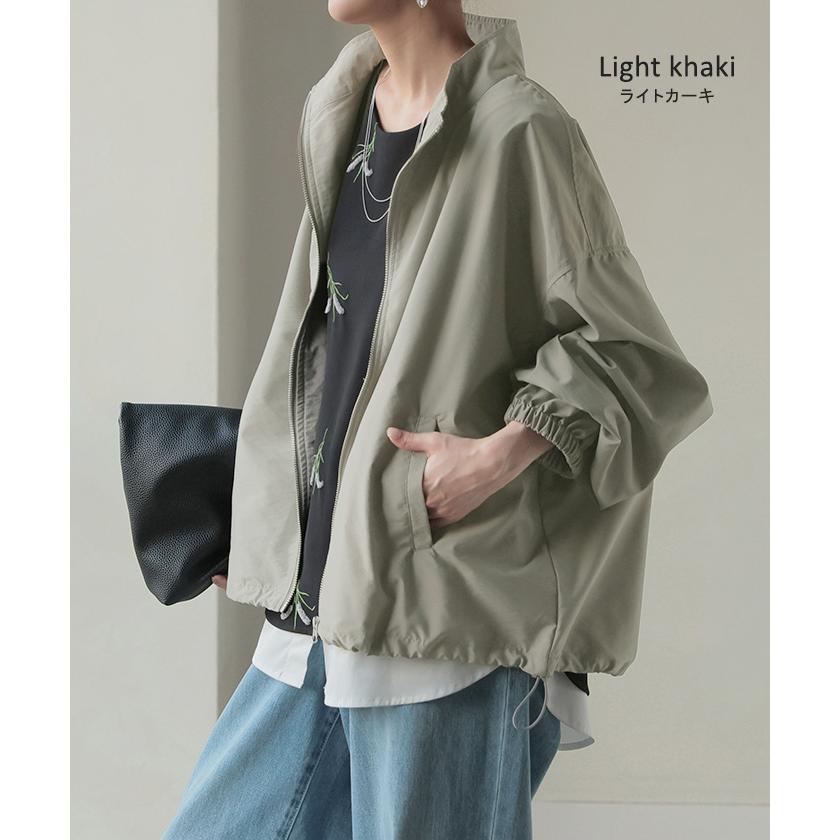 ブルゾン アウター スタンドネック レディース ジャンパー ライトアウター 羽織 軽い ドルマン | HUG.U | 16