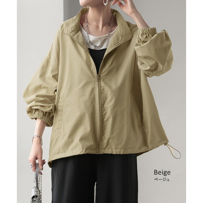 ブルゾン アウター スタンドネック レディース ジャンパー ライトアウター 羽織 軽い ドルマン | HUG.U | 19