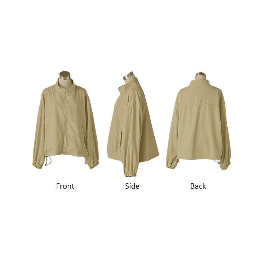 ブルゾン アウター スタンドネック レディース ジャンパー ライトアウター 羽織 軽い ドルマン | HUG.U | 23