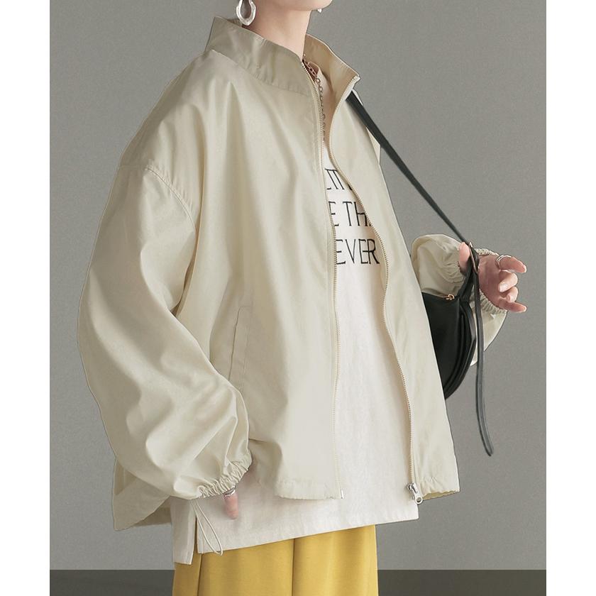 ブルゾン アウター スタンドネック レディース ジャンパー ライトアウター 羽織 軽い ドルマン | HUG.U | 08