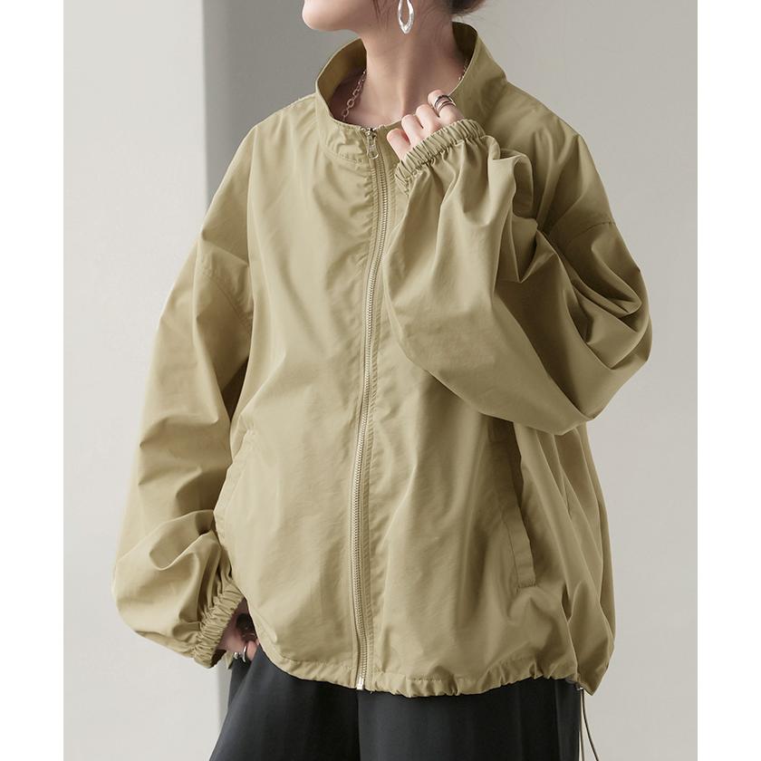 ブルゾン アウター スタンドネック レディース ジャンパー ライトアウター 羽織 軽い ドルマン | HUG.U | 12