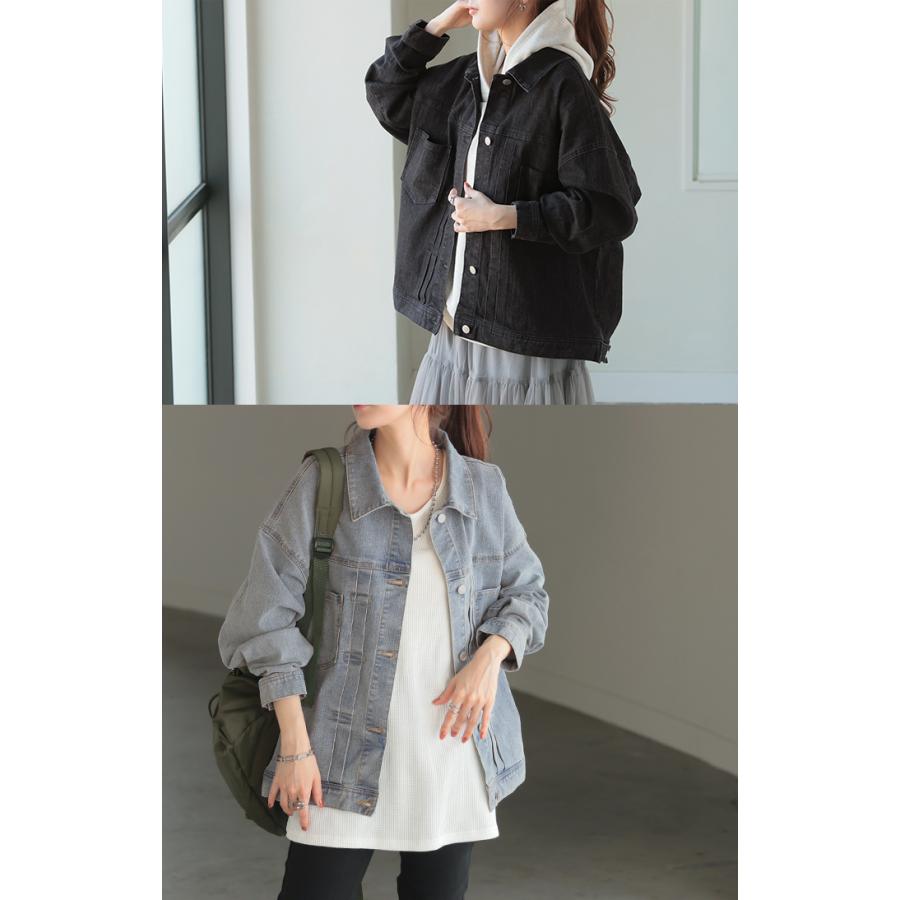 ジャケット アウター ビッグ Gジャン レディース デニム ロング デニムジャケット デニムシャツ ドルマン オーバー 長袖 羽織 | HUG.U | 22