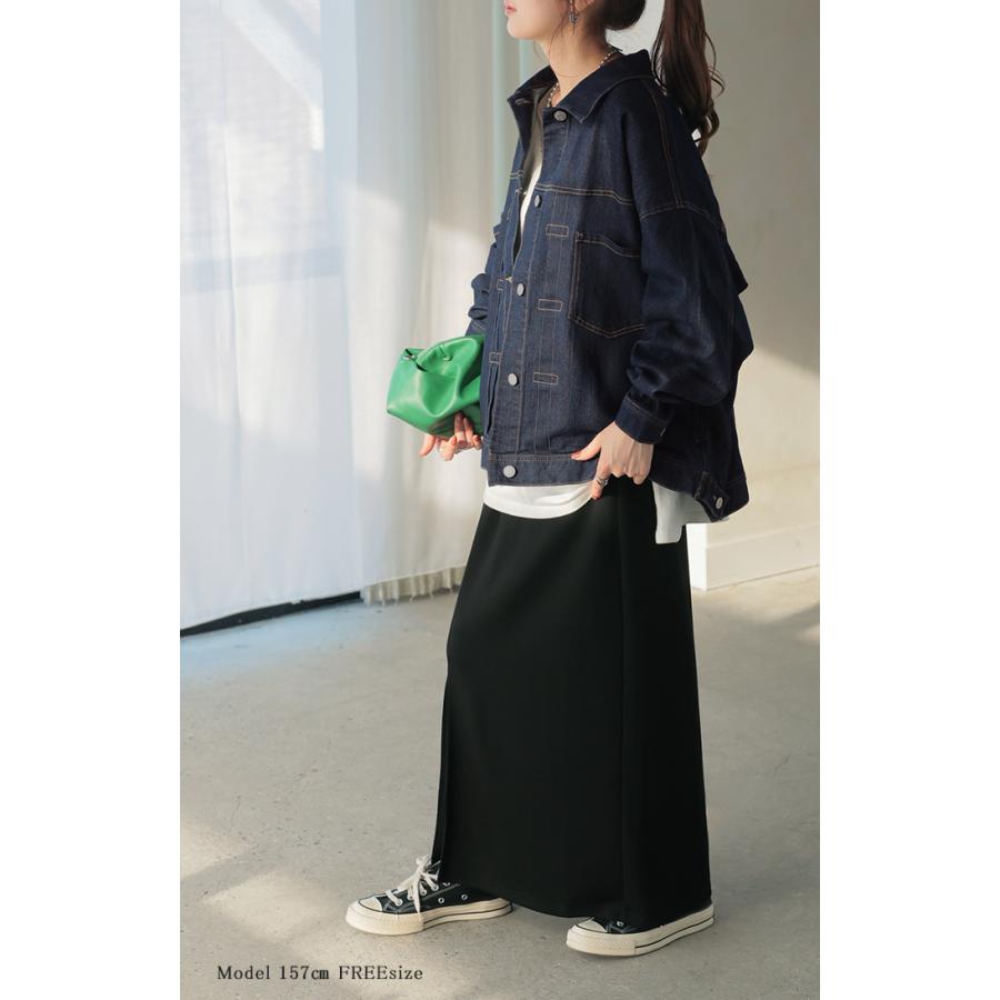 ジャケット アウター ビッグ Gジャン レディース デニム ロング デニムジャケット デニムシャツ ドルマン オーバー 長袖 羽織 | HUG.U | 06