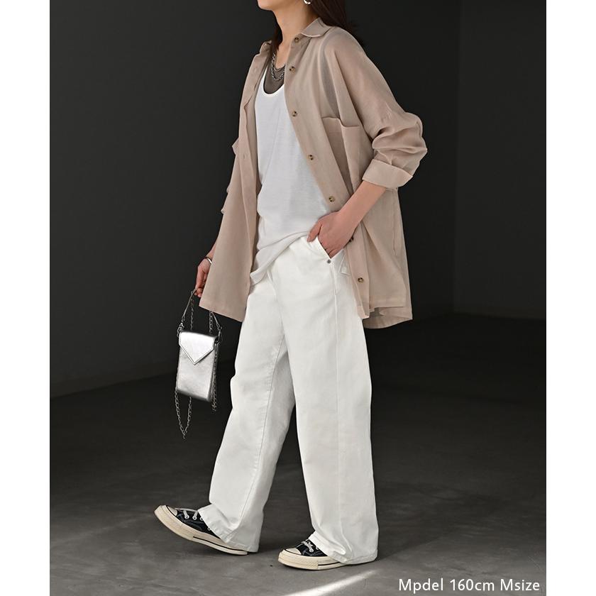 デニム パンツ UVカット 接触冷感 吸水 速乾 デニムパンツ レディース ワイドパンツ ワイド ジーンズ ジーパン ボトムス ボトム ストレート ズボン ハイウエスト | HUG.U | 09