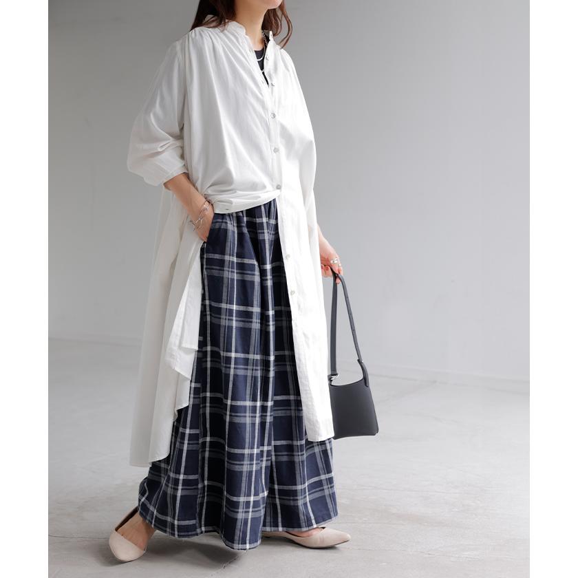 HUG.U パンツ チェック ワイドパンツ レディース ワイド ロング ロング