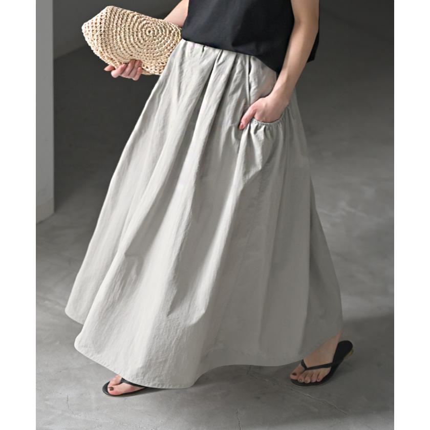 スカート  撥水 ロング 別売り セットアップ 可 レディース ボトムス ロングスカート カーゴ ゴム | HUG.U | 07
