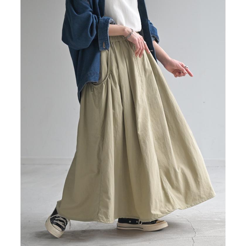 スカート  撥水 ロング 別売り セットアップ 可 レディース ボトムス ロングスカート カーゴ ゴム | HUG.U | 11