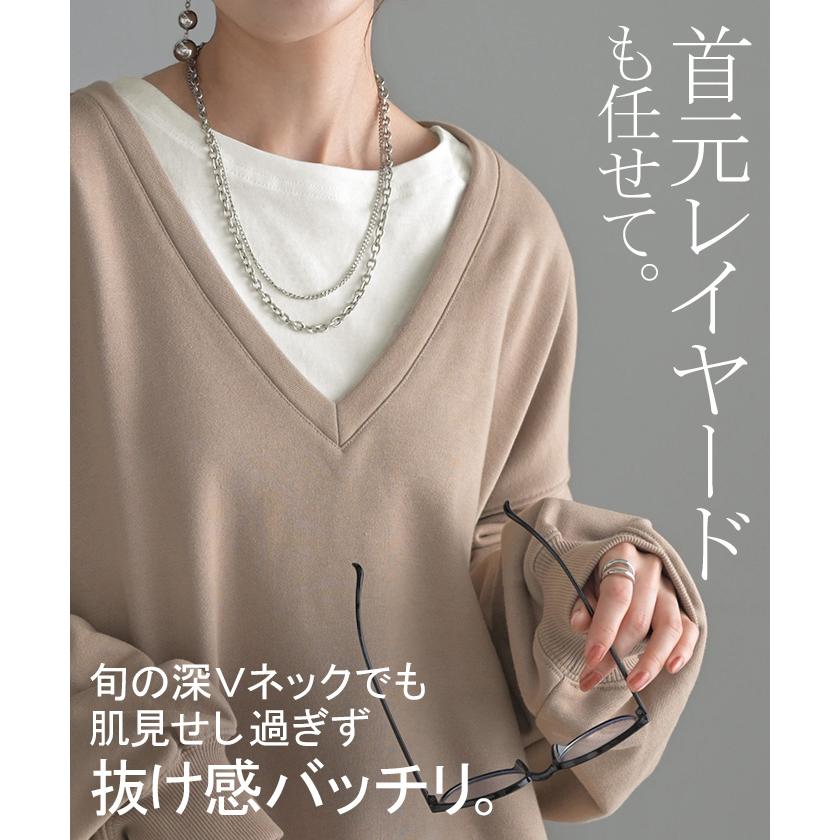 トップス ロンT 綿100 コーマ糸 レディース トップス 長袖 Tシャツ カットソー ロング ティーシャツ チュニック ビッグ | HUG.U | 21