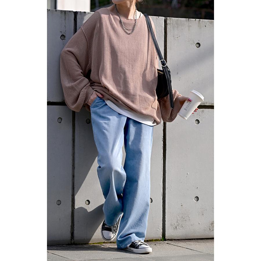 デニム パンツ 冷感 ワイドパンツ ワイド デニムパンツ 選べる シルエット 吸水 速乾 メッシュ レディース ジーンズ ジーパン 体型カバー ボトムス ストレート | HUG.U | 19