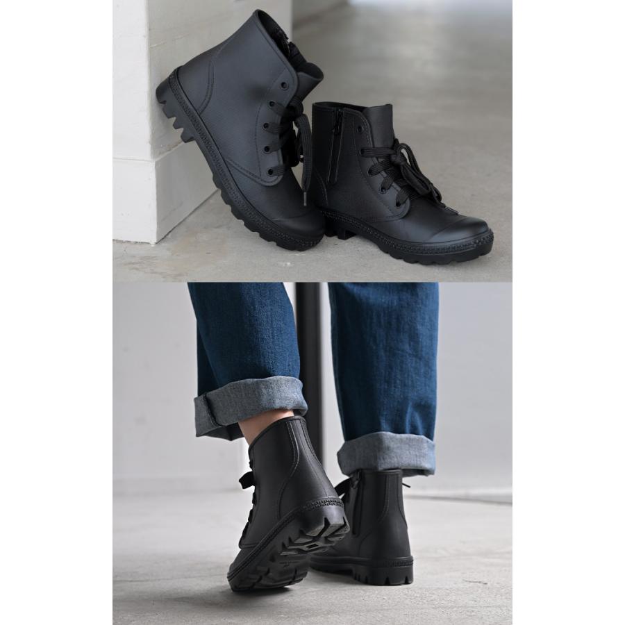 レインブーツ ブーツ 撥水 ヒール レディース 靴 厚底ブーツ 厚底 シューズ 歩きやすい サイドジップ ハイカット | HUG.U | 11