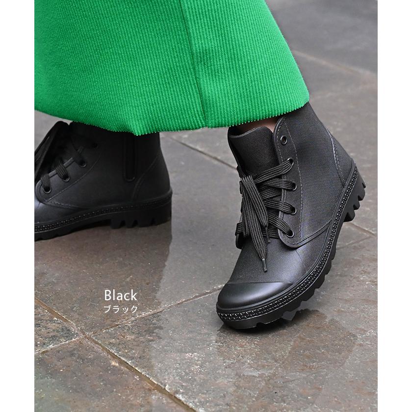 レインブーツ ブーツ 撥水 ヒール レディース 靴 厚底ブーツ 厚底 シューズ 歩きやすい サイドジップ ハイカット | HUG.U | 09