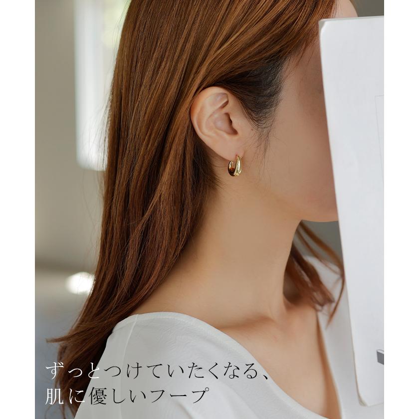 ピアス サージカルステンレス アクセサリー フープ フープピアス 両耳 変色しにくい 錆びにくい 金属アレルギー 金アレ シルバーピアス アクセ アレルギー対応 | HUG.U | 12