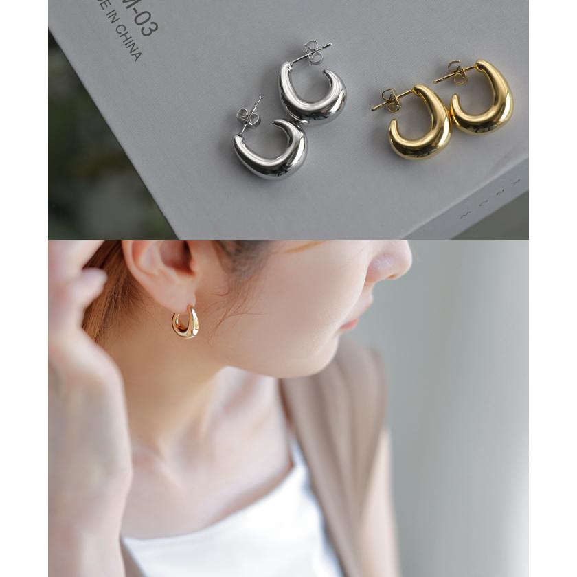 ピアス サージカルステンレス アクセサリー フープ フープピアス 両耳 変色しにくい 錆びにくい 金属アレルギー 金アレ シルバーピアス アクセ アレルギー対応 | HUG.U | 03