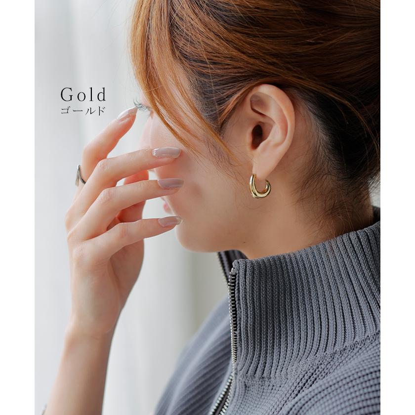 ピアス サージカルステンレス アクセサリー フープ フープピアス 両耳 変色しにくい 錆びにくい 金属アレルギー 金アレ シルバーピアス アクセ アレルギー対応 | HUG.U | 10