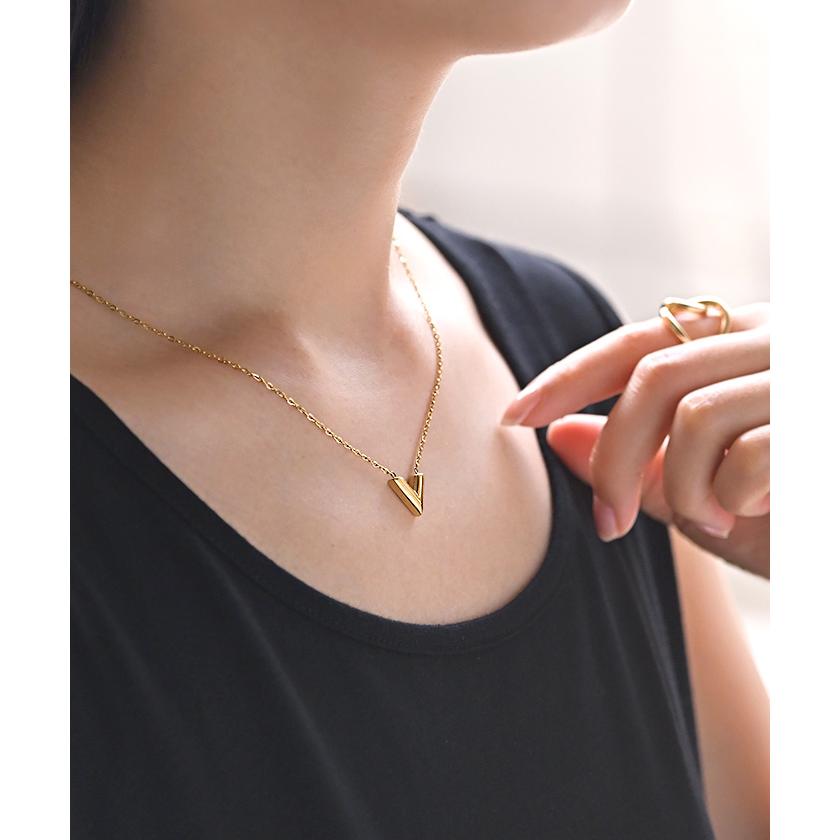 ネックレス V字 ロゴ モチーフ レディース アクセサリー チェーン ロング ロングネックレス オブジェ 錆びにくい | HUG.U | 13