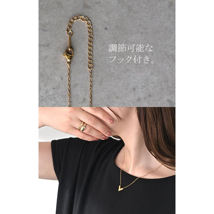 ネックレス V字 ロゴ モチーフ レディース アクセサリー チェーン ロング ロングネックレス オブジェ 錆びにくい | HUG.U | 14