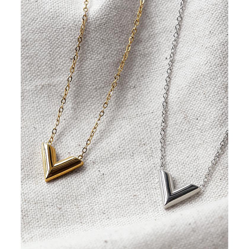 ネックレス V字 ロゴ モチーフ レディース アクセサリー チェーン ロング ロングネックレス オブジェ 錆びにくい | HUG.U | 03