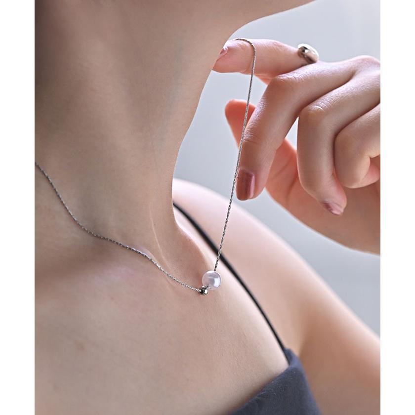 ネックレス パール モチーフ レディース アクセサリー チェーン ロング ロングネックレス オブジェ 錆びにくい ボール シルバー ゴールド アクセ ジュエリー | HUG.U | 05