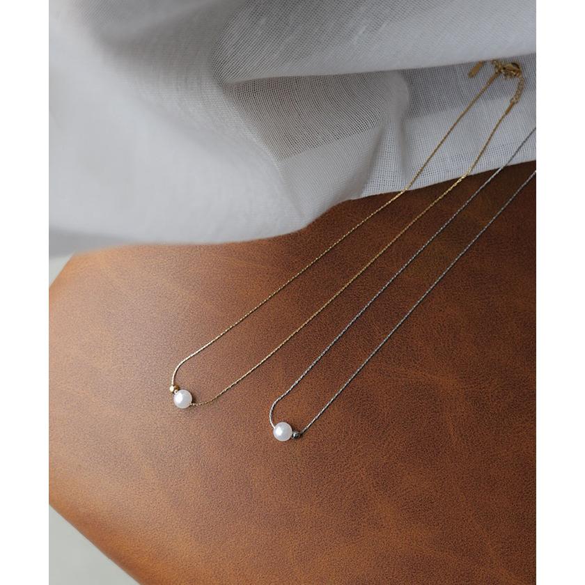 ネックレス パール モチーフ レディース アクセサリー チェーン ロング ロングネックレス オブジェ 錆びにくい ボール シルバー ゴールド アクセ ジュエリー | HUG.U | 07